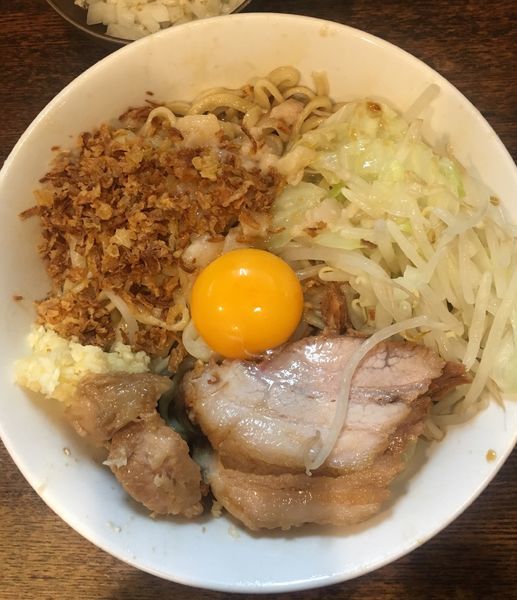 「まぜそば ➕ タマネギ  ニンニク➕アブラ➕魚粉」@麺屋 鳳の写真