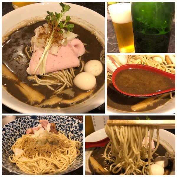 「二ボビタ 850円 和え玉 200円 ハートランド 450円」@中華SOBA にぼ乃詩の写真