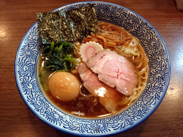 「限定 生姜そば(醤油)＋味玉」@煮干しつけ麺 宮元の写真