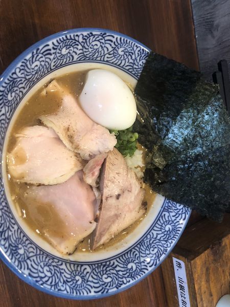 「濃厚特製煮干中華蕎麦、和え玉」@煮干し中華蕎麦 山崎の写真