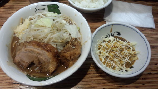 「雷そばミニ 800円＋カレーモントレー 150円＋小ライス」@雷 松戸駅東口店の写真