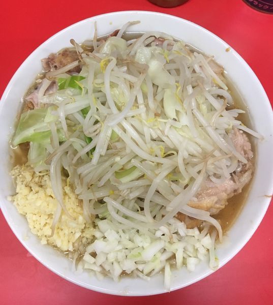 「小ラーメン  ニンニク➕アレ（タマネギ）」@ラーメン二郎 松戸駅前店の写真