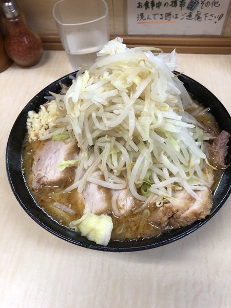 「みそラーメン＋肉増し 野菜・ニンニクマシ」@ラーメン二郎 京成大久保店の写真