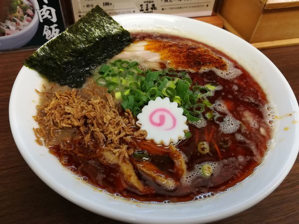 「9/29 辛とろりそば880+替え玉(細麺)100円」@つけめん 三三㐂の写真