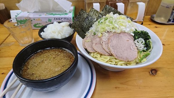 「全部のせつけ麺＋ネギ＋小ライス」@横浜家系ラーメン 武蔵境つばさ家の写真