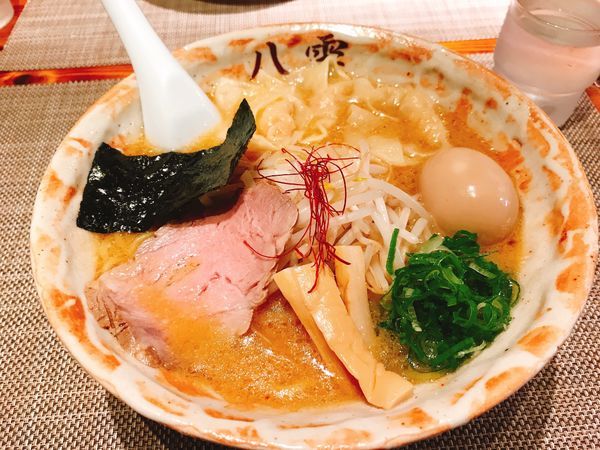 「フォロワー1000麺・味噌780円＋海老ワンタン3ケ170円」@麺匠 八雲 大和店の写真