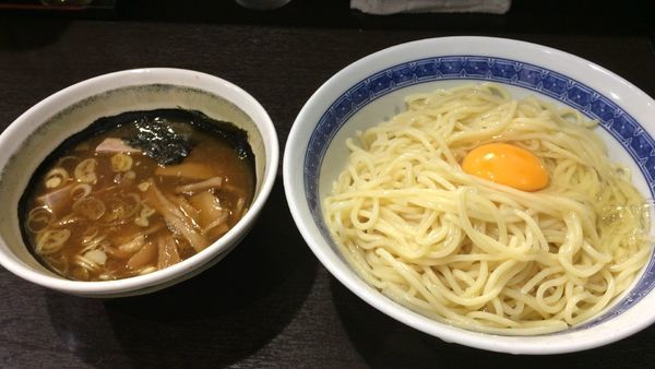 「つけ麺・生たまご」@中華そば べんてんの写真