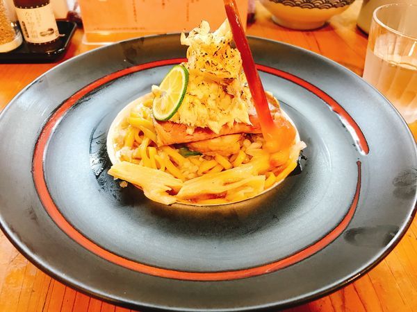 「鯛油のまぜそば(雲丹ご飯付き)1200円」@ろく月の写真