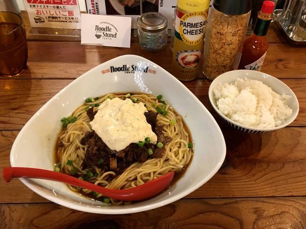 「牛煮込みまぜそば（タルタルソース）200g＋おいしいご飯」@Noodle Stand Tokyoの写真