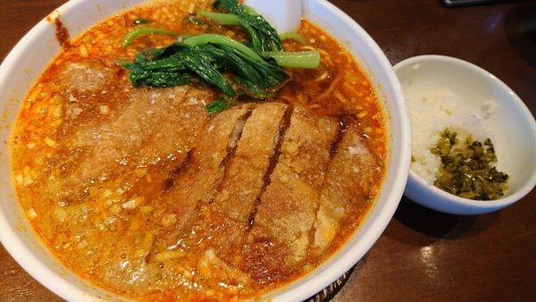 「排骨担々麺、サービスライス」@らーめん 亜寿加の写真