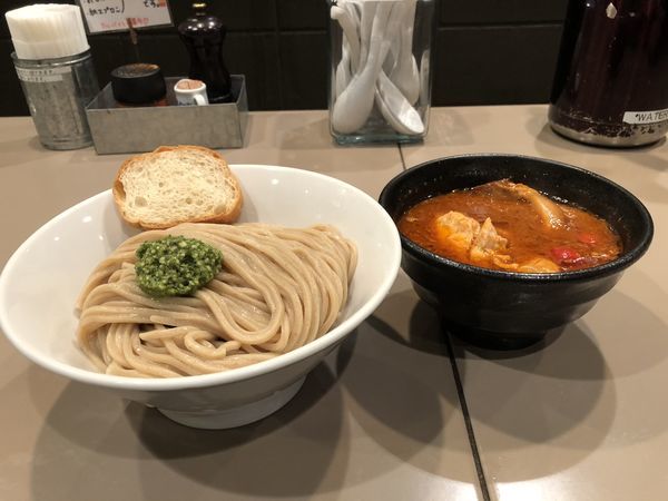「海老トマトつけ麺肉入り」@つけ麺 五ノ神製作所の写真