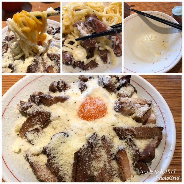 「冷やしカルボナーラ800円 大盛 100円 29肉 100円」@niboの写真