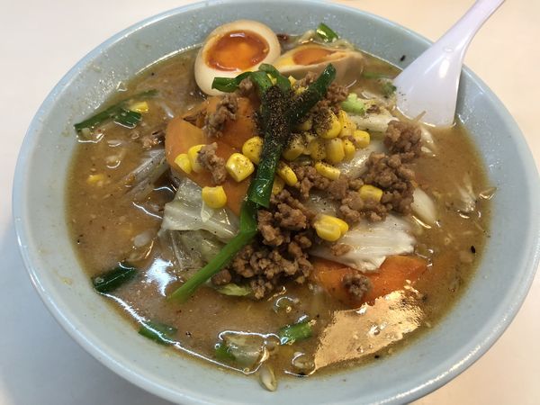 「みそ野菜ラーメン＋煮玉子」@くるまやラーメン 双葉店の写真