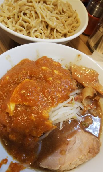 「つけ麺フュージョン（大盛り）」@火の豚 南越谷駅前店の写真