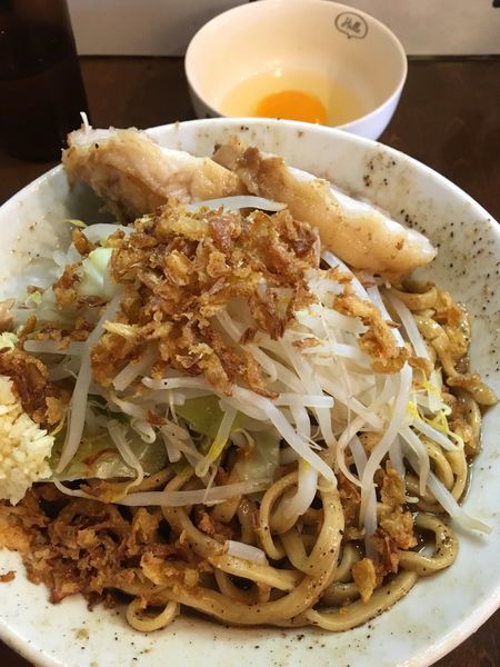 「小汁なし（ヤサイ、ニンニク）」@麺屋 歩夢の写真