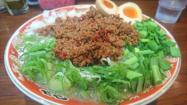 「濃厚ラーメン赤+味玉(大盛)　￥980‐」@ラーメンかなやの写真