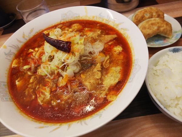 「豆腐マーラー麺＋Aセット」@ラーメン餃子 なか屋の写真