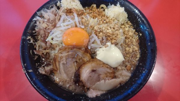 「まぜそば+生姜+マヨネーズ 麺増し500ｇ」@麺屋 桐龍の写真