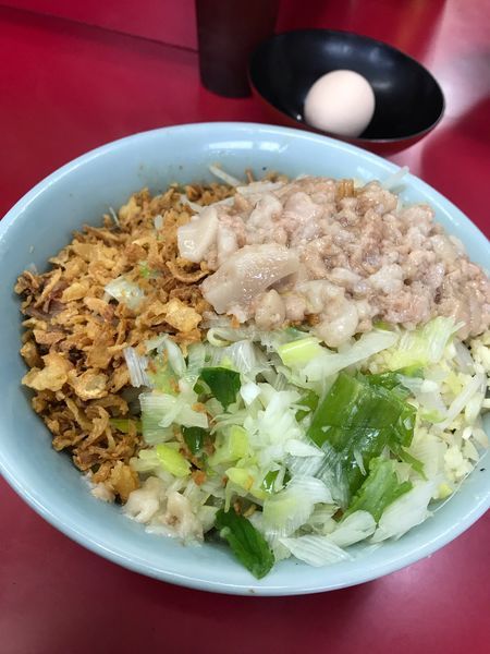 「ネギ汁なし」@ラーメン二郎 中山駅前店の写真