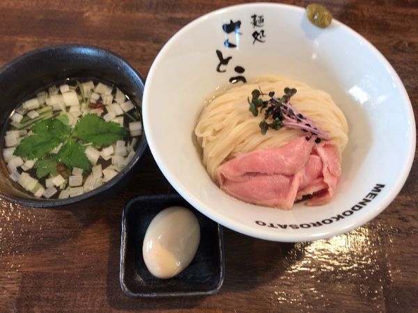 「鶏だし塩つけ麺850円+味玉100円」@麺処さとう 船引店の写真