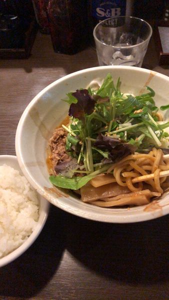 「汁なし坦々麺＋サービス半ライス」@荻窪らーめん 栄龍軒の写真