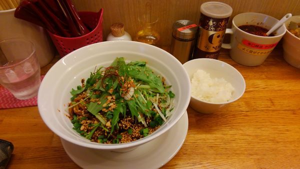 「成都風担担麺5辛(麺大盛り&小ライス無料) 720円」@金蠍の写真