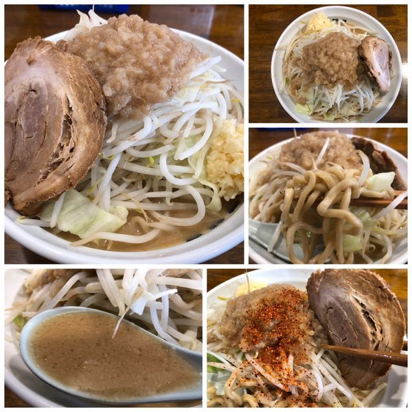 「爆麺 中 750円 ヤサイニンニクミゾレ」@爆麺亭 所沢店の写真