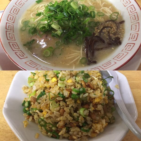 「らーめん+納豆チャーハン」@らーめん家 一歩の写真