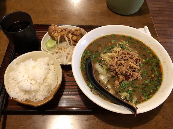 「黒胡麻担担麺セット」@台湾料理 四季紅 益子店の写真