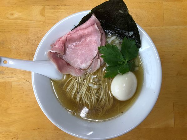 「味玉煮干そば(白)＋和え玉」@と多゛食堂の写真