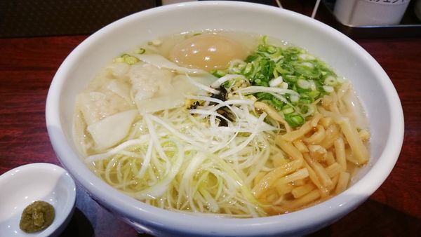 「塩かけ+トッピングB+替玉ハーフ(480円+300円+50)」@鶏だし中華そば かね壱 KANEICHIの写真