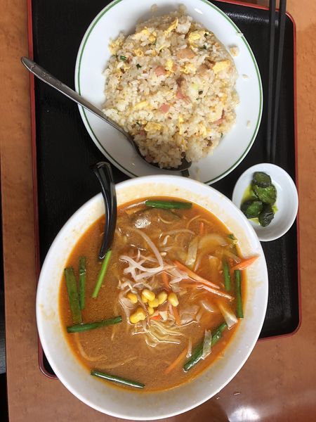 「味噌ラーメン チャーハンセット」@台湾料理 豊源 丹波春日店の写真