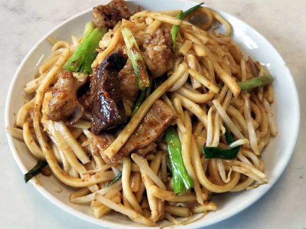 「ホルモンうどん・ピリ辛・２玉」@橋野食堂の写真