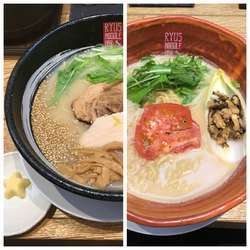 RYUS鶏白湯ラーメン+カリフラワーポタージュのベジ味噌ラーメン