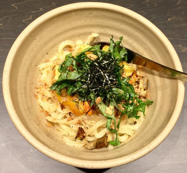 「季節野菜と麦味噌のまぜ麺」@Tunaholic Tokyoの写真