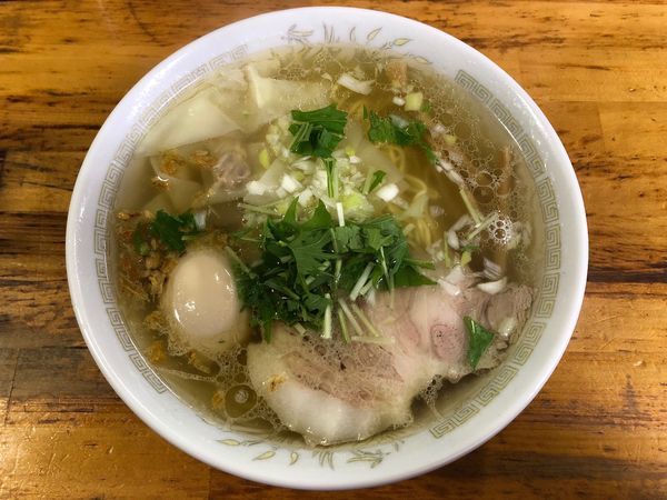 「塩ワンタンメン＋味付玉子（名古屋コーチン）」@支那そば一麺 豊里店の写真