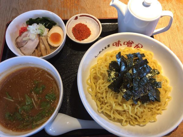 「味噌だれつけ麺1080円+からし味噌80円」@らーめん工房 味噌屋の写真