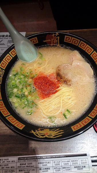 「天然とんこつラーメン」@一蘭 アトレ上野 山下口店の写真
