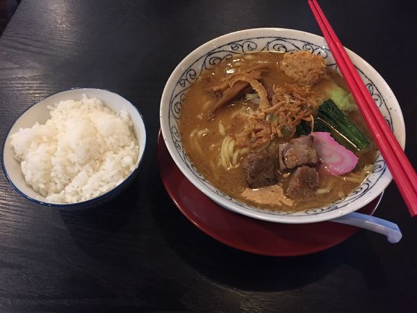 「【限定】熟成味噌ラーメン850円+大盛100円」@まるふじ食堂の写真