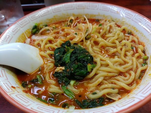 「ミニドラたんたん麺650円辛さドラゴン級」@らーめん ドラごんちの写真