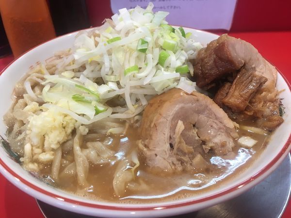 「ラーメン中盛り（ﾆﾝﾆｸｽｸﾅﾒ ﾈｷﾞ 豚）」@ジャンプの写真
