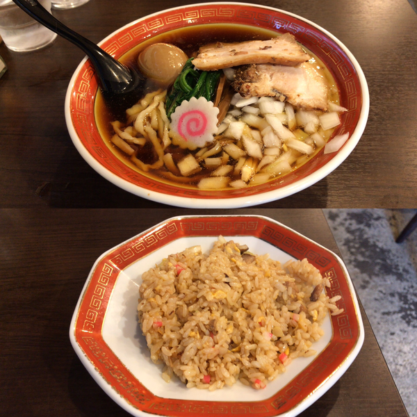 「煮干味玉ラーメン¥890、半炒飯¥300」@拉麺アイオイの写真