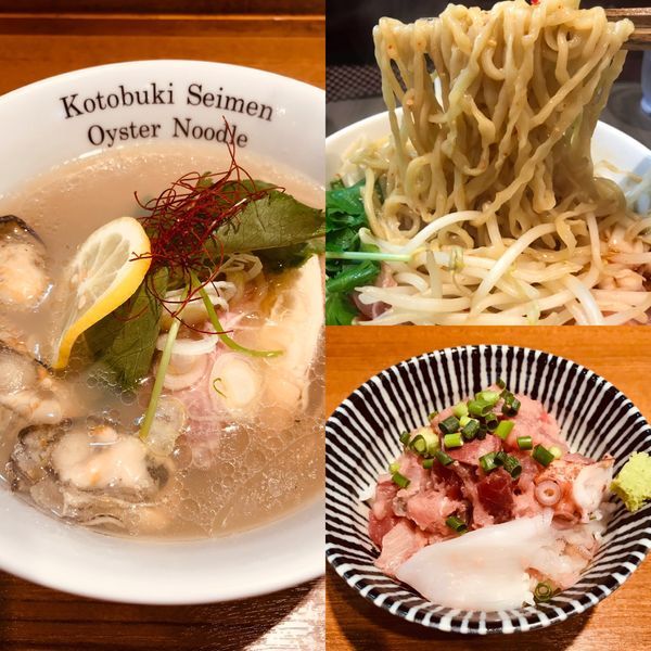 「牡蠣そば & 海鮮丼」@寿製麺よしかわ 川越店の写真