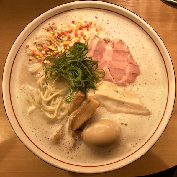 「濃厚鶏そば 大盛 ¥800円（味玉サービスCP）」@濃厚鶏そば 葵の写真