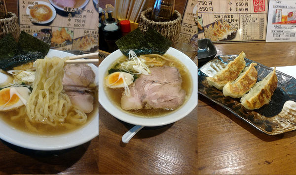 「『自家製手打ち醤油らーめん 中+ジャンボ餃子3個』」@らーめん 久兵衛の写真