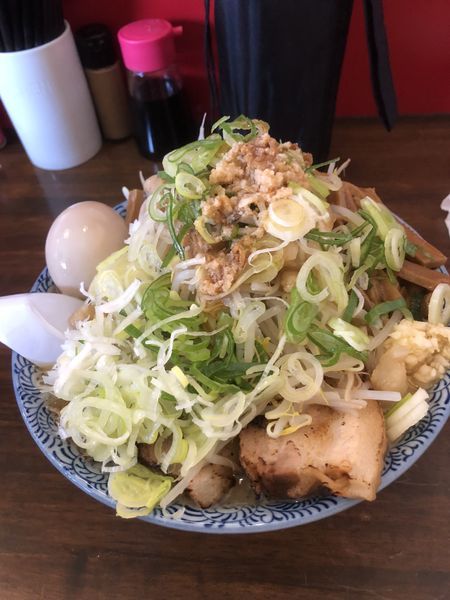 「ミニラーメン（得トッピング、ネギ、ニンニクましまし）」@龍麺 ふえ郎の写真