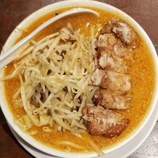 「辛味噌豚唐揚げ990円」@味噌ラーメン専門店 味噌太善の写真