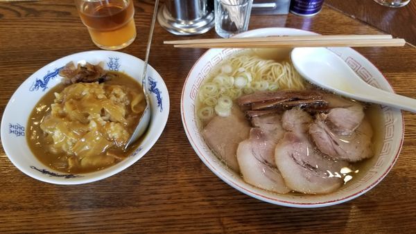 「中華そば650円+焼豚200円+半カレー300円」@中華そば さとう 大船店の写真