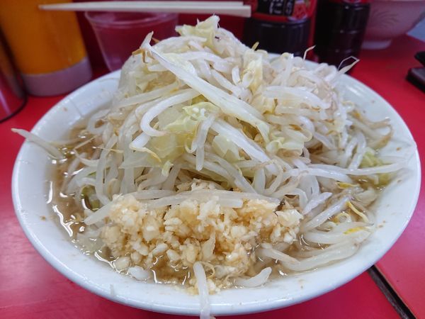 「小ラーメン600円(麺少なめ・ヤサイ・ニンニク)」@ラーメン二郎 三田本店の写真