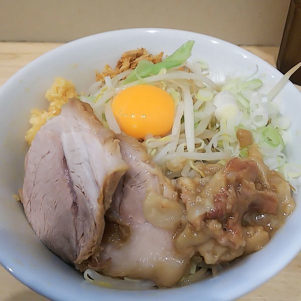 「油そば（麺少なめ魚粉以外全マシ）」@ラーメン 他力也の写真